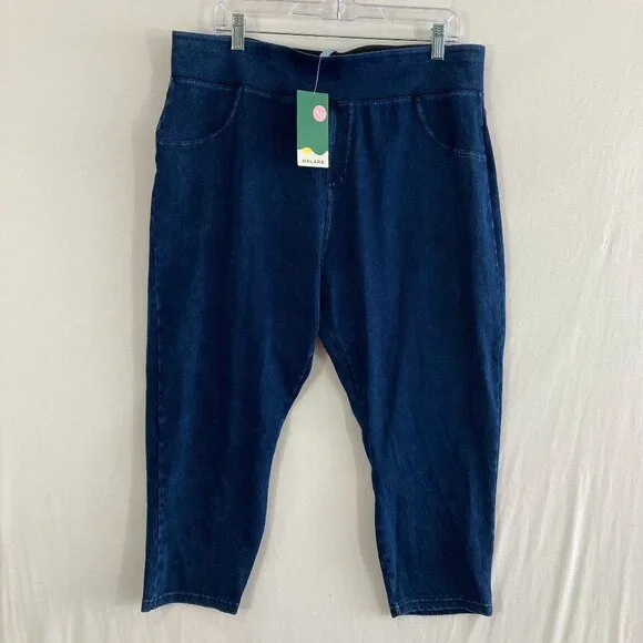 HALARA Dark Blue Denim Capris - Picture 2 of 11